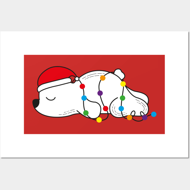 Lazy Christmas Polar Bear Wall Art by Riczdodo